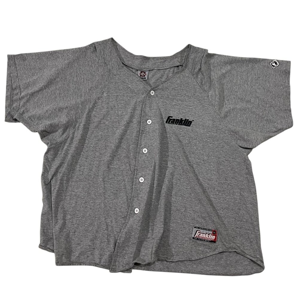 Vintage Franklin Sports Jersey Shirt Men's Size XL Gray Button Up 1990s RN#59543